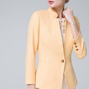 new white house black market canary textured luxe blazer 2 xs